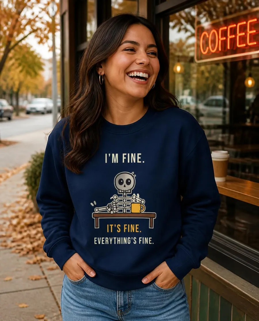 I'm Fine It's Fine Everything's Fine crewneck sweatshirt