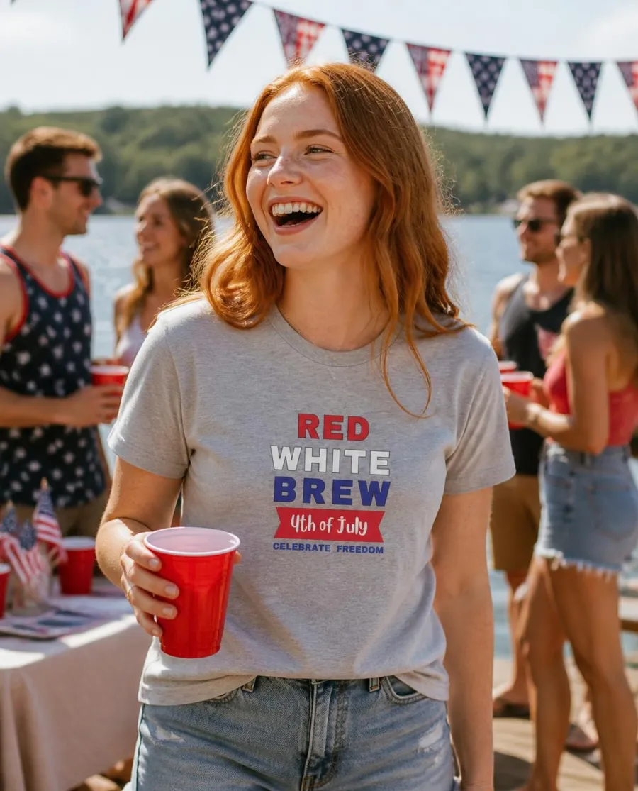 Red White and Brew tee