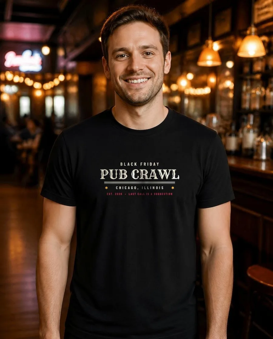 Black Friday Pub Crawl Tavern Sign tee, photo 1 of 2