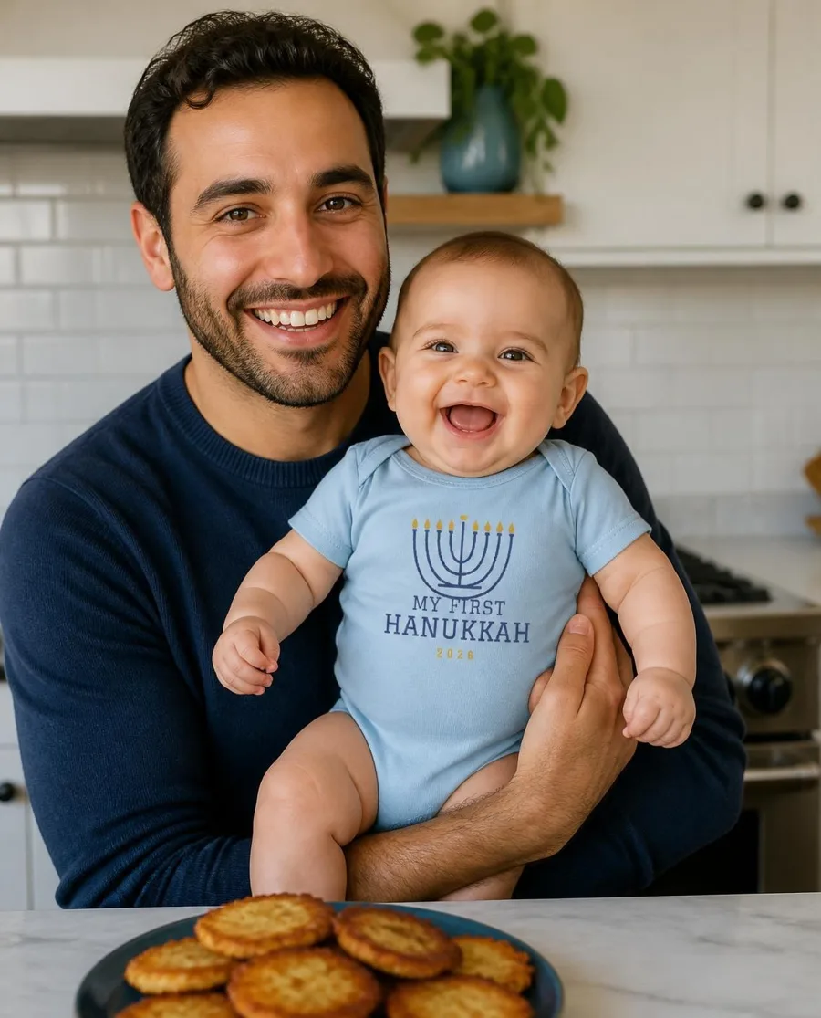 My First Hanukkah 2026 baby bodysuit