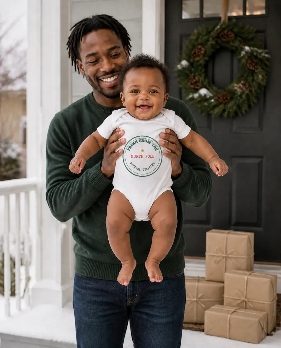 Fresh from the North Pole baby bodysuit, photo 1 of 2