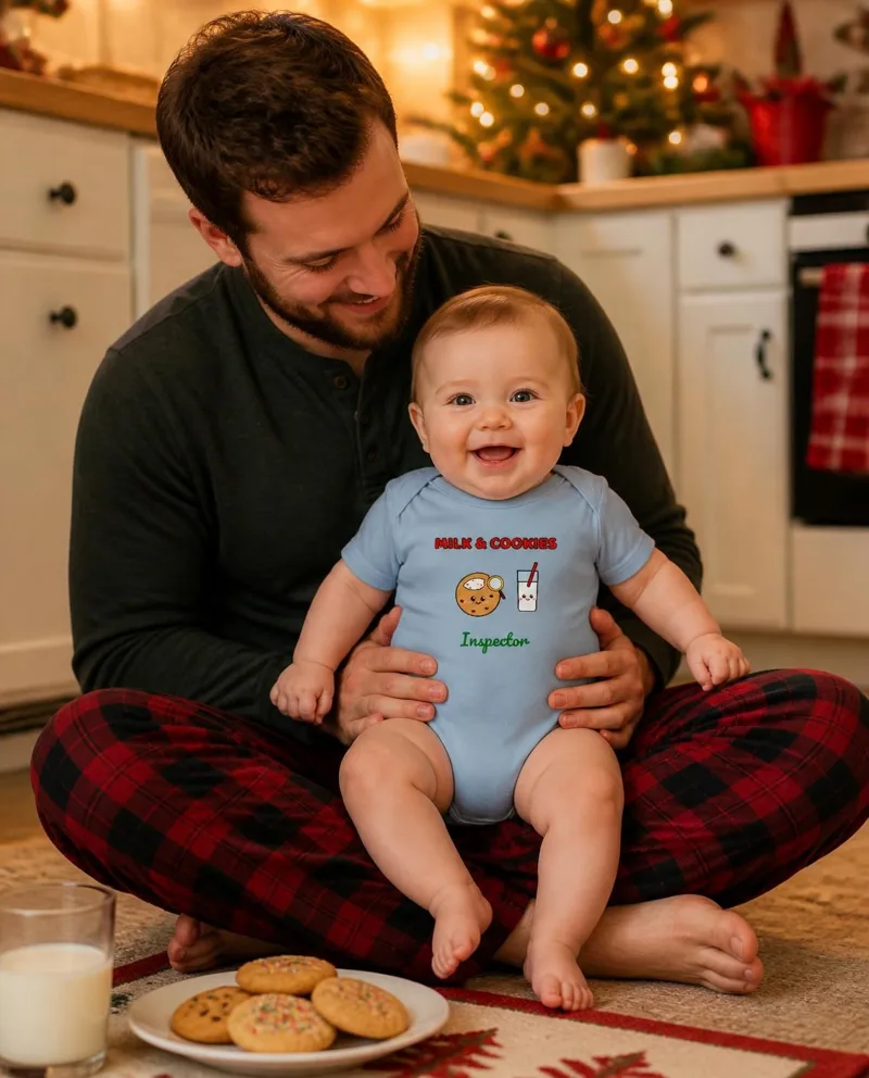 Milk and Cookies Inspector baby bodysuit