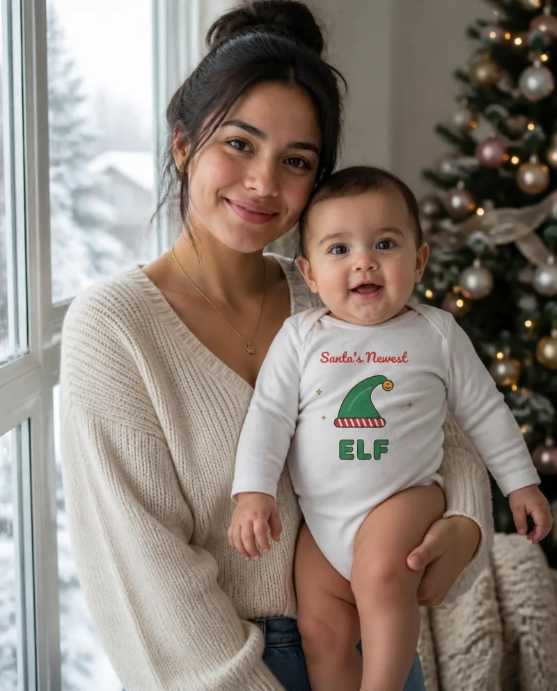 Santa's Newest Elf long sleeve bodysuit