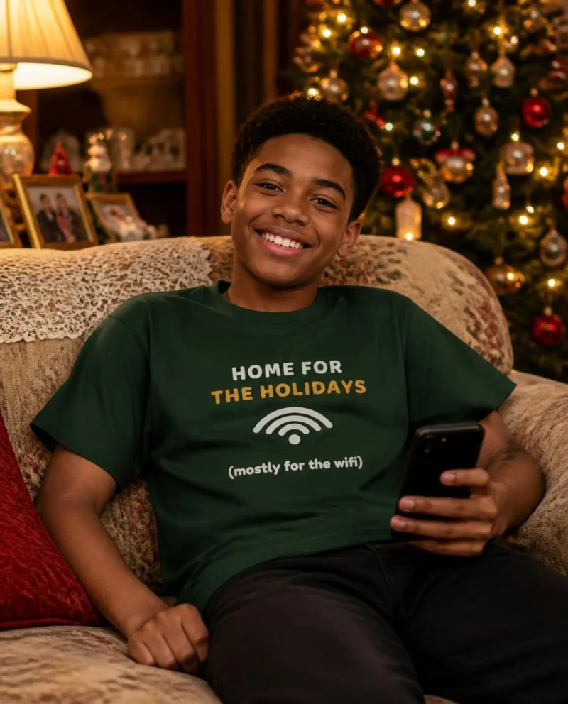 Home for the Holidays (Mostly for the WiFi) youth tee