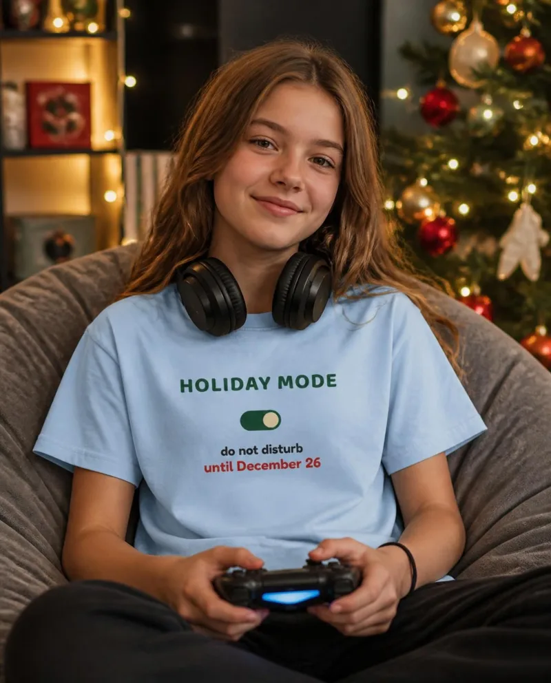 Holiday Mode On youth tee