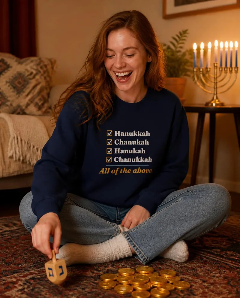 Hanukkah, Chanukah, Hanukah crewneck sweatshirt