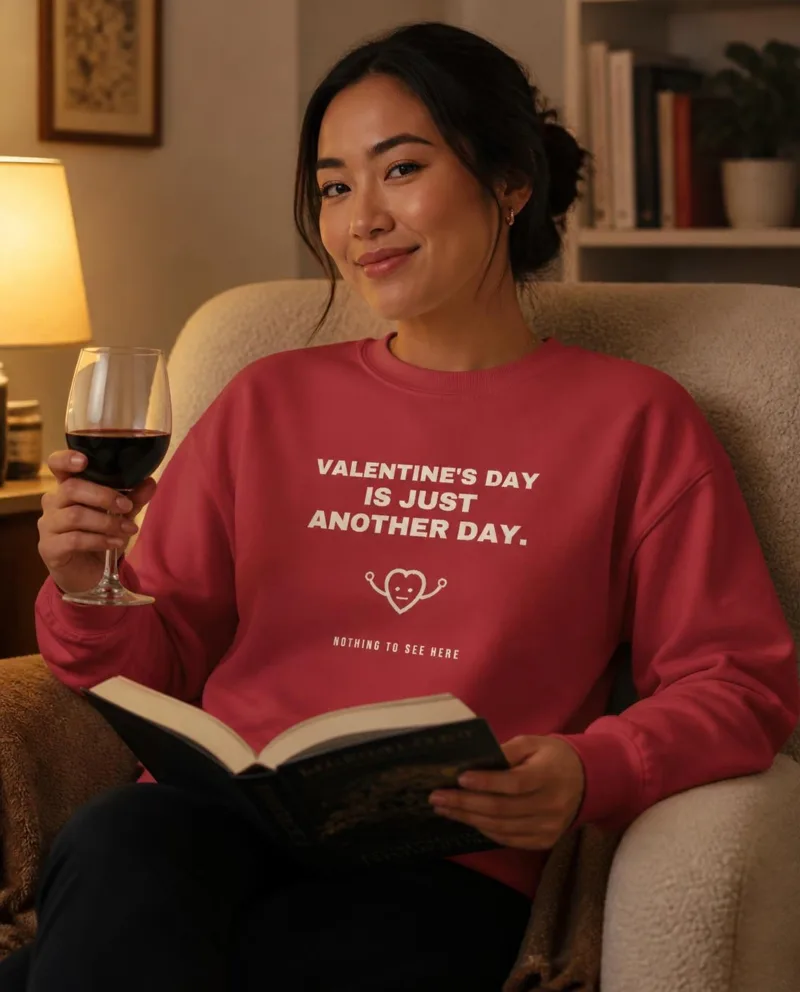 Valentine's Day Is Just Another Day comfort colors crewneck