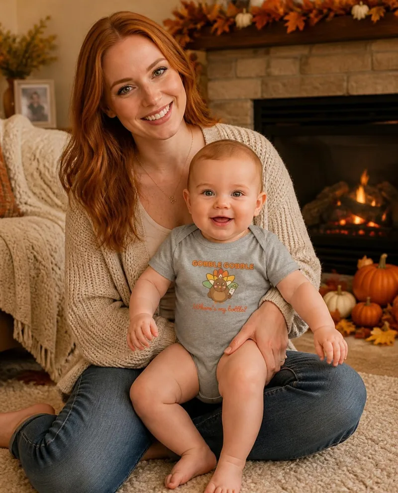 Gobble Gobble Where's My Bottle baby bodysuit