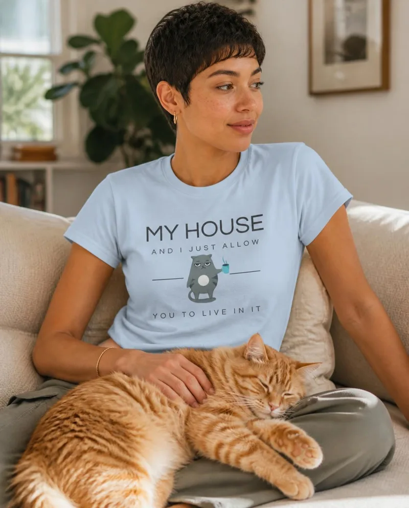 When the Cat Is the Boss women's tee