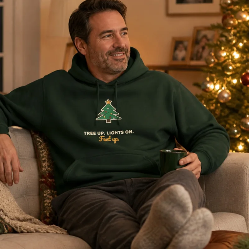Tree Up, Lights On, Feet Up Hoodie hoodie