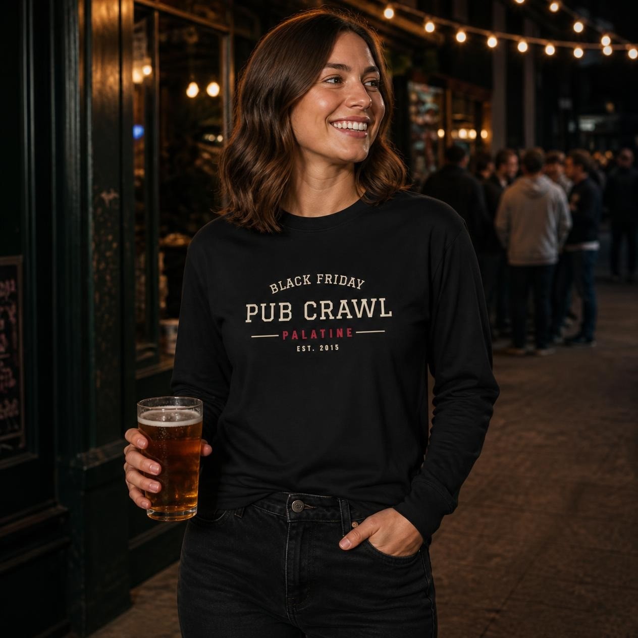 Black Friday Pub Crawl Palatine long sleeve tee, photo 1 of 8