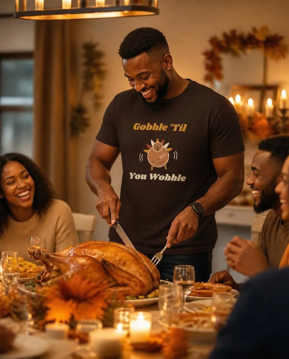 Thanksgiving shirt being worn